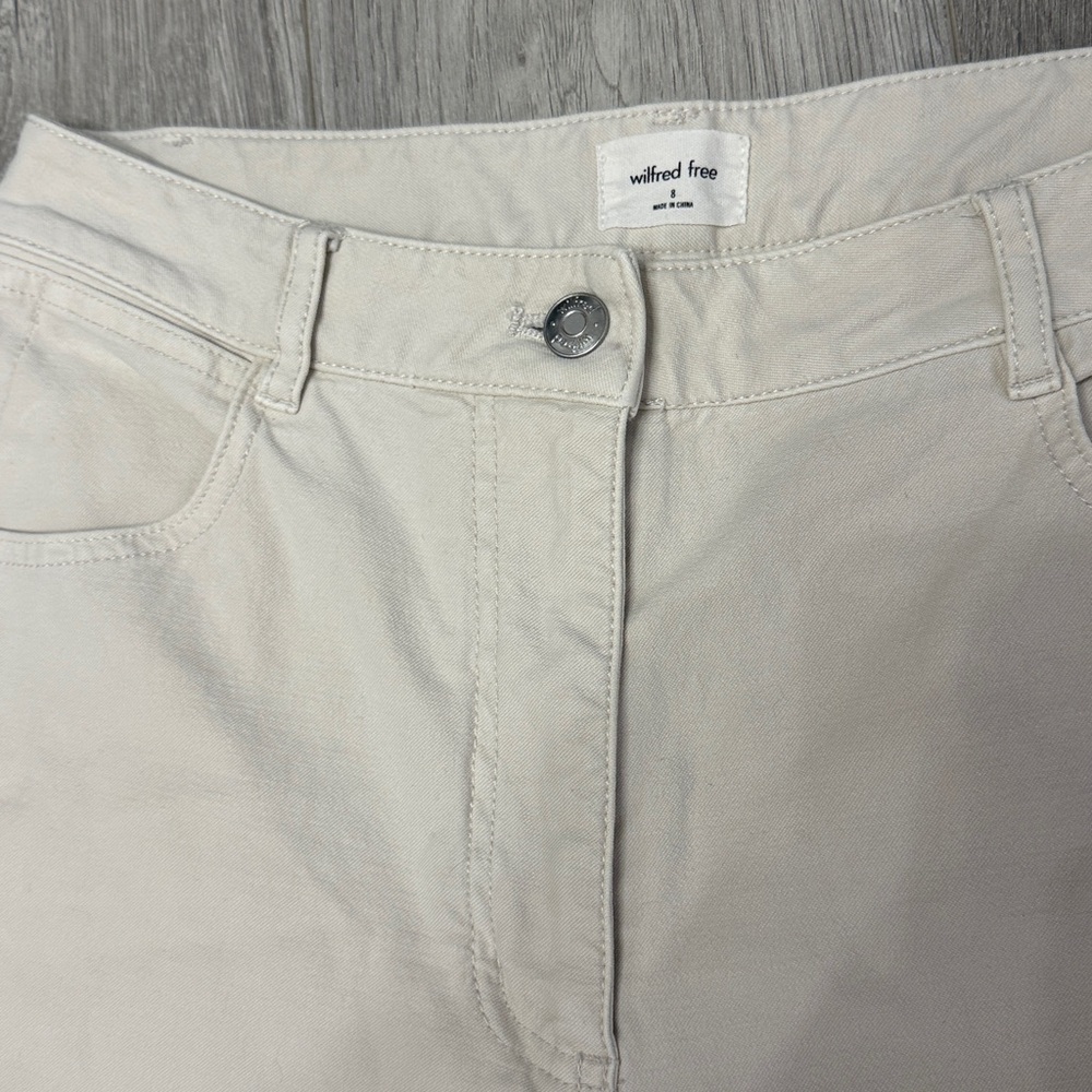 Wilfred Slim Barrel Leg Cream Pants - Picture 4 of 7